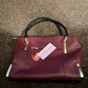 NWT  Wine red women’s large tote purse handbag pocketbook Foxlover
